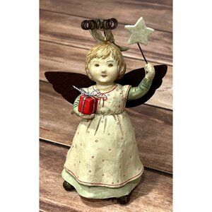 HALLMARK ORNAMENT 1XAO6027 HANDCRAFTED ANGEL W METAL WINGS & HALO - GIFT & STAR